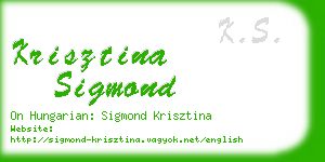 krisztina sigmond business card